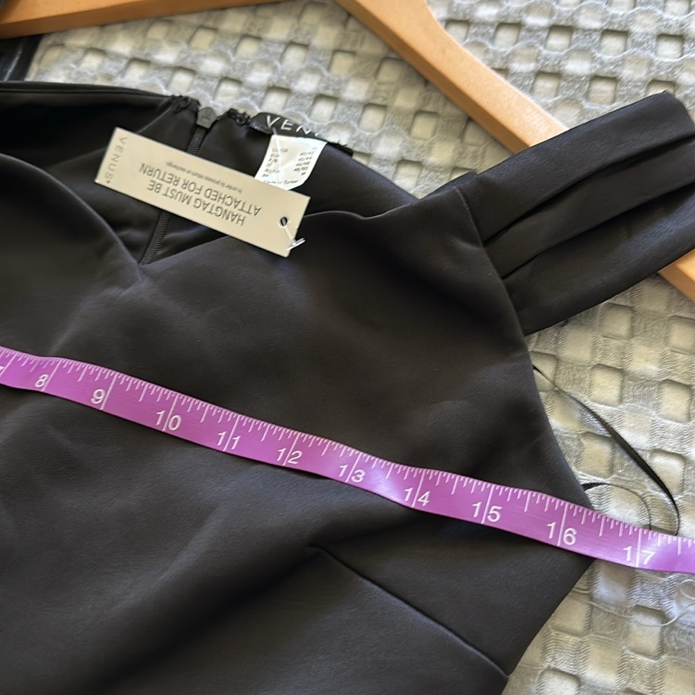 VENUS Black Ruffled Sheath Midi Dress - Picture 6 of 12